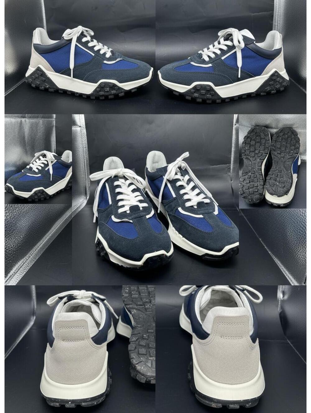 ECCO Men's Retro Sneaker Blue Suede & Textile Mesh Casual 11